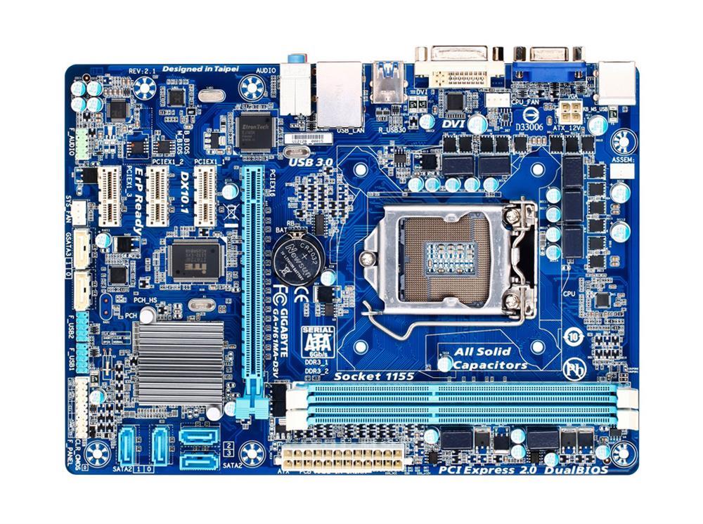 GA-H61MA-D3V(rev.2.1) Gigabyte Socket LGA 1155 Intel H61 Express Chipset Core i7 /i5 / i3 / Pentium / Celeron Processors Support DDR3 2x DIMM 4x SATA 3.0Gb/s Micro-ATX Motherboard (Refurbished) GA-H61MA-D3V (rev. 2.1)
