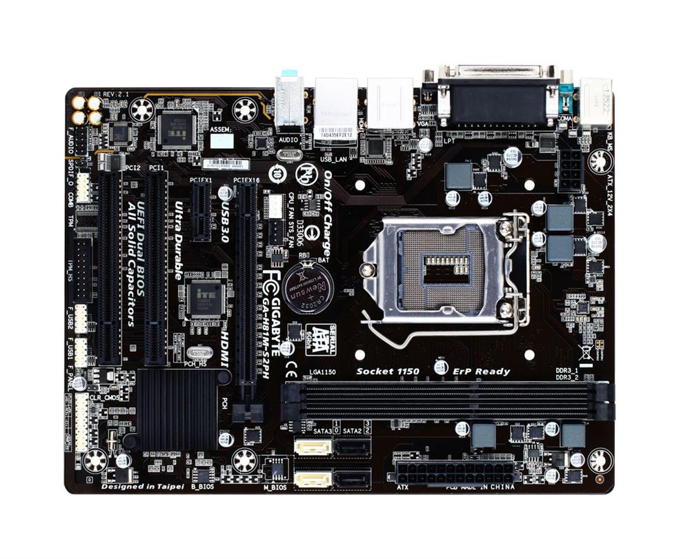 GA-H81M-S2PH Gigabyte (rev. 1.0) Socket LGA 1150 Intel H81 Express Chipset Core i7 / i5 / i3 / Pentium / Celeron Processors Support DDR3 2x DIMM 2x SATA 6.0Gb/s Micro-ATX Motherboard (Refurbished)