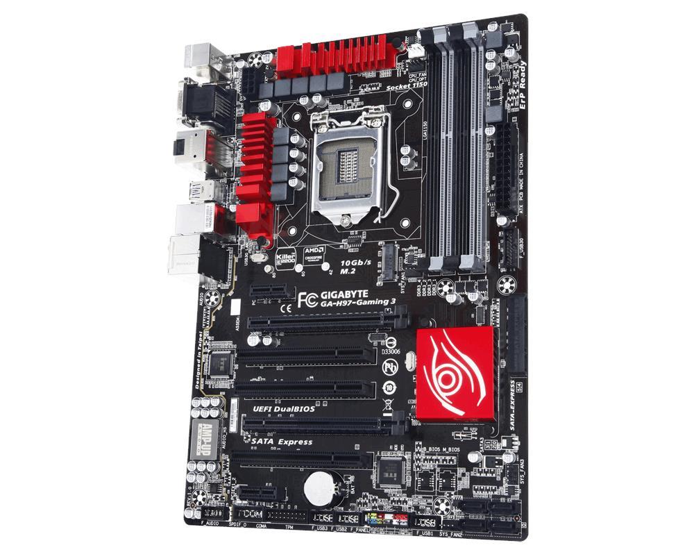 GA-H97-Gaming3(rev.1.0) Gigabyte Socket LGA 1150 Intel H97 Express Chipset Core i7 / i5 / i3 / Pentium / Celeron Processors Support DDR3 4x DIMM 6x SATA 6.0Gb/s ATX Motherboard (Refurbished) GA-H97-Gaming 3 (rev. 1.0)