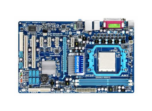 GA-MA770T-ES3 Gigabyte Socket AM3 AMD 770 + SB710 Chipset AMD Phenom II/ Athlon II Processors Support DDR3 2x DIMM 6x SATA 3.0Gb/s ATX Motherboard (Refurbished)