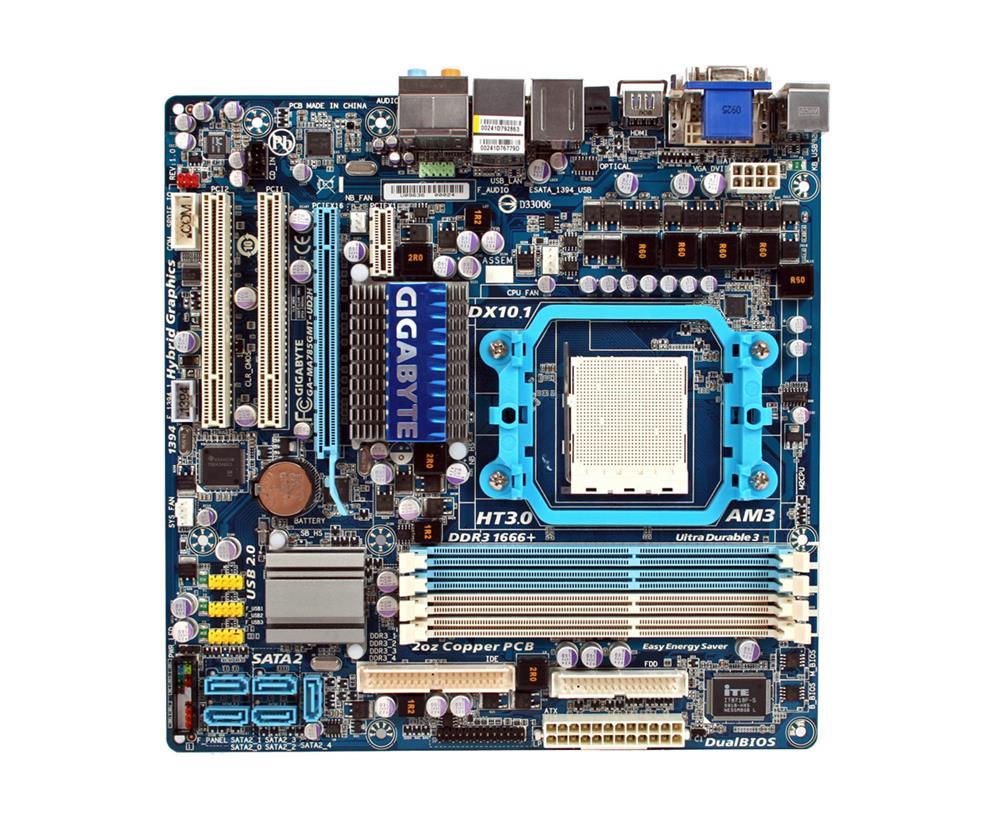 GA-MA785GMT-UD2H(rev.3.3) Gigabyte Socket AM3 AMD 785G / SB710 Chipset AMD Phenom TM II/ AMD Athlon II Processors Support DDR3 4x DIMM 5x SATA 3.0Gb/s Micro-ATX Motherboard (Refurbished) GA-MA785GMT-UD2H (rev. 3.3)