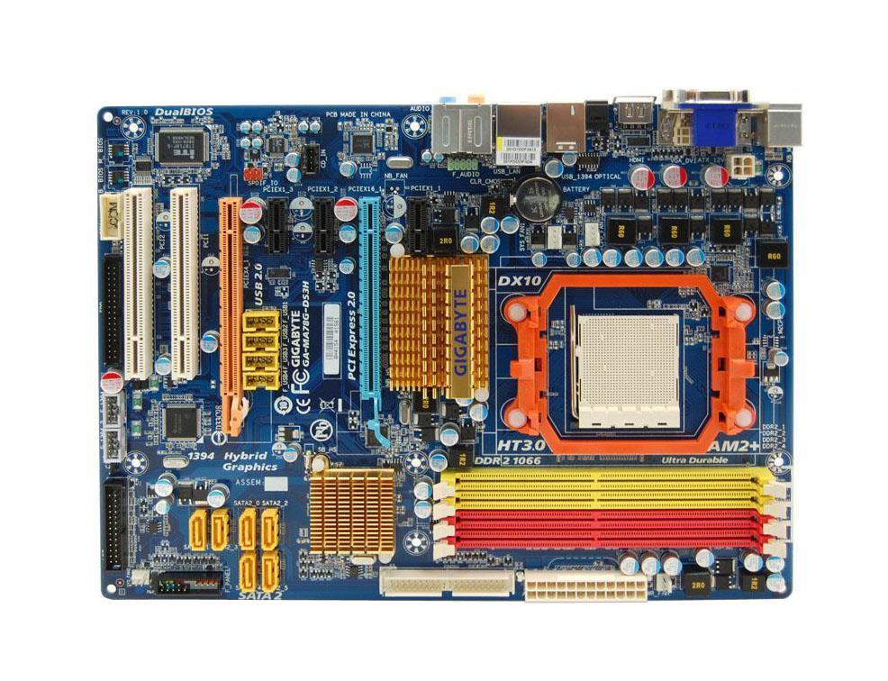 GA-MA78G-DS3H(rev.1.0) Gigabyte Socket AM2+ AMD 780G/ SB700 AMD Phenom FX/ AMD Phenom/ AMD Athlon 64 FX/ AMD Athlon 64 X2 Dual-Core/ AMD Athlon 64/ AMD Sempron Processors Support DDR2 4x DIMM 6x SATA 3.0Gb/s ATX Motherboard (Refurbished)
