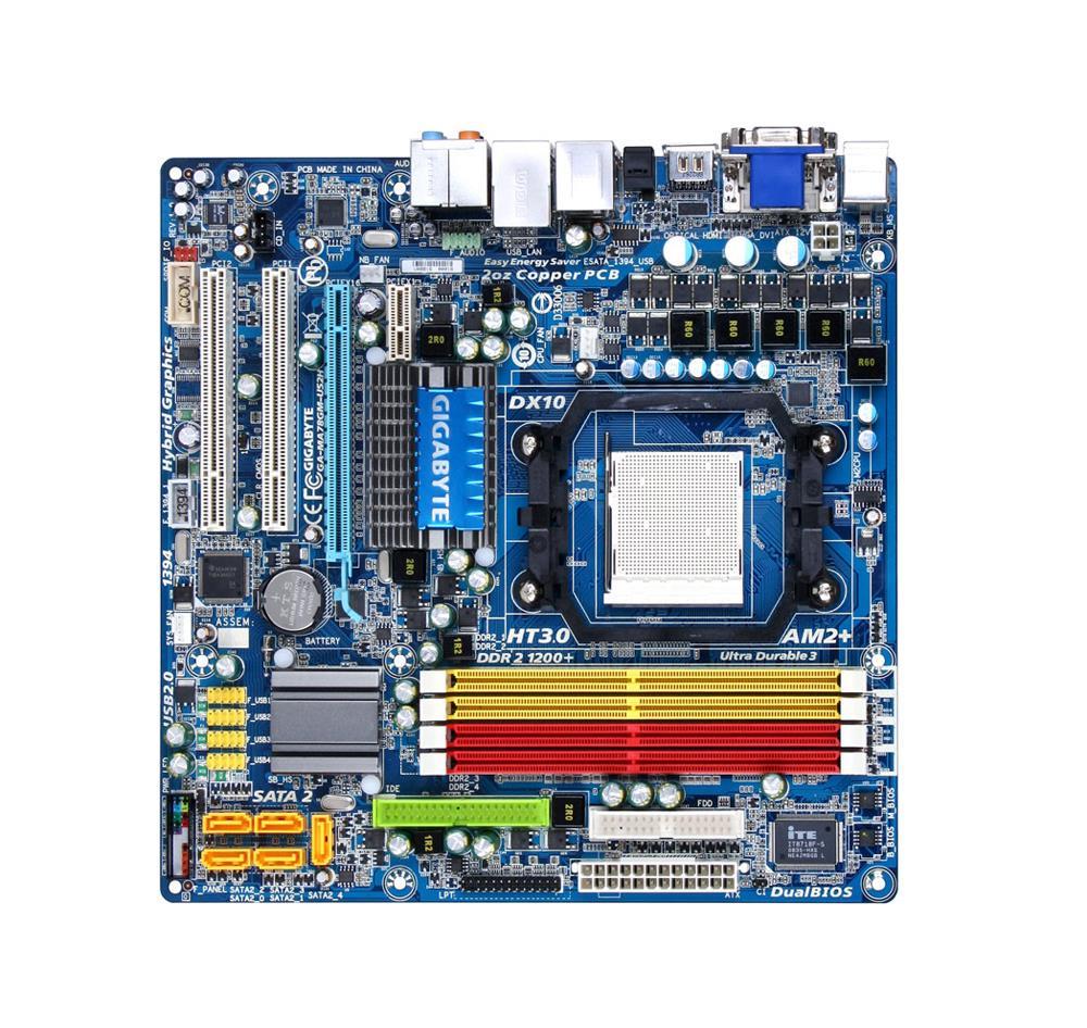 GA-MA78GM-US2H(rev.2.0) Gigabyte Socket AM2+ AMD 780G + SB710 Chipset AMD Phenom FX/ AMD Phenom X4/ AMD Phenom X3/ AMD Athlon X2/ AMD Athlon/ AMD Sempron X2/ AMD Sempron Processors Support DDR2 4x DIMM 5x SATA 3.0Gb/s Micro-ATX Motherboard (Refurbished) GA-MA78GM-US2H (rev. 2.0)