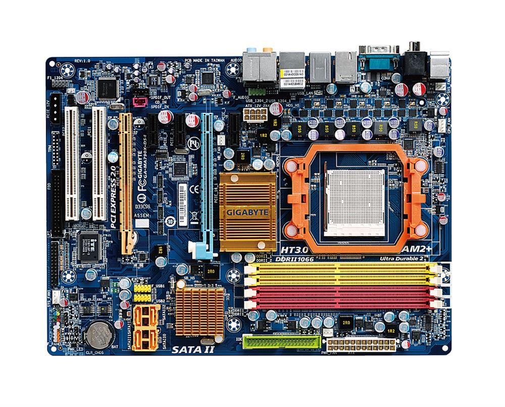 GA-MA790X-DS4(rev.1.x) Gigabyte Socket AM2+ AMD 790X/ SB600 Chipset AMD Phenom FX/ AMD Phenom/ AMD Athlon 64/ FX/ AMD Athlon 64 X2 Dual-Core/ AMD Athlon 64/ AMD Sempron Processors Support DDR2 4x DIMM 4x SATA 3.0Gb/s ATX Motherboard (Refurbished) GA-MA790X-DS4 (rev. 1.x)
