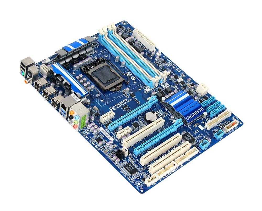 GA-P55A-UD3(rev.1.0) Gigabyte Socket LGA 1156 Intel P55 Express Chipset Core i7 / i5 / i3 / Pentium / Celeron Processors Support DDR3 4x DIMM 6x SATA 3.0Gb/s ATX Motherboard (Refurbished) GA-P55A-UD3 (rev. 1.0)