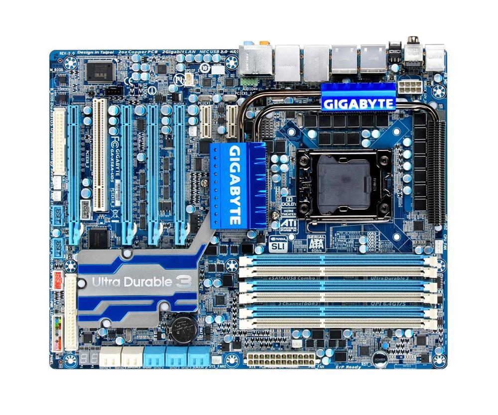 GA-X58A-UD5 (rev. 1.0) Gigabyte Socket LGA 1366 Intel X58/ ICH10R Chipset Core i7 Processors Support DDR3 6x DIMM 6x SATA 3.0Gb/s ATX Motherboard (Refurbished)