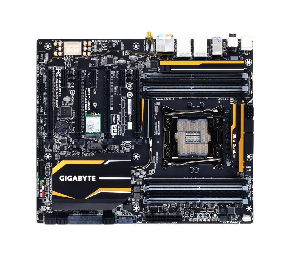 GA-X99-UD5WIFI Gigabyte Socket LGA 2011-3 Intel X99 Express Chipset Xeon E5-1600/ E5-2600/ E5-4600 v3/v4 Core i7 Processors Support DDR4 8x DIMM 10x SATA 6.0Gb/s Extended ATX Motherboard (Refurbished) GA-X99-UD5 WIFI