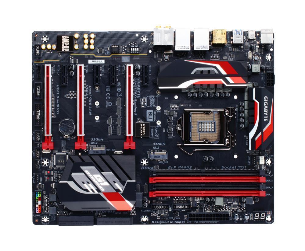 GA-Z170X-Gaming5-EU Gigabyte Socket LGA 1151 Intel Z170 Express Chipset 7th/6th Generation Core i7 / i5/ i3 / Pentium / Celeron Processors Support DDR4 4x DIMM 6x SATA 6.0Gb/s ATX Motherboard (Refurbished) GA-Z170X-Gaming 5-EU