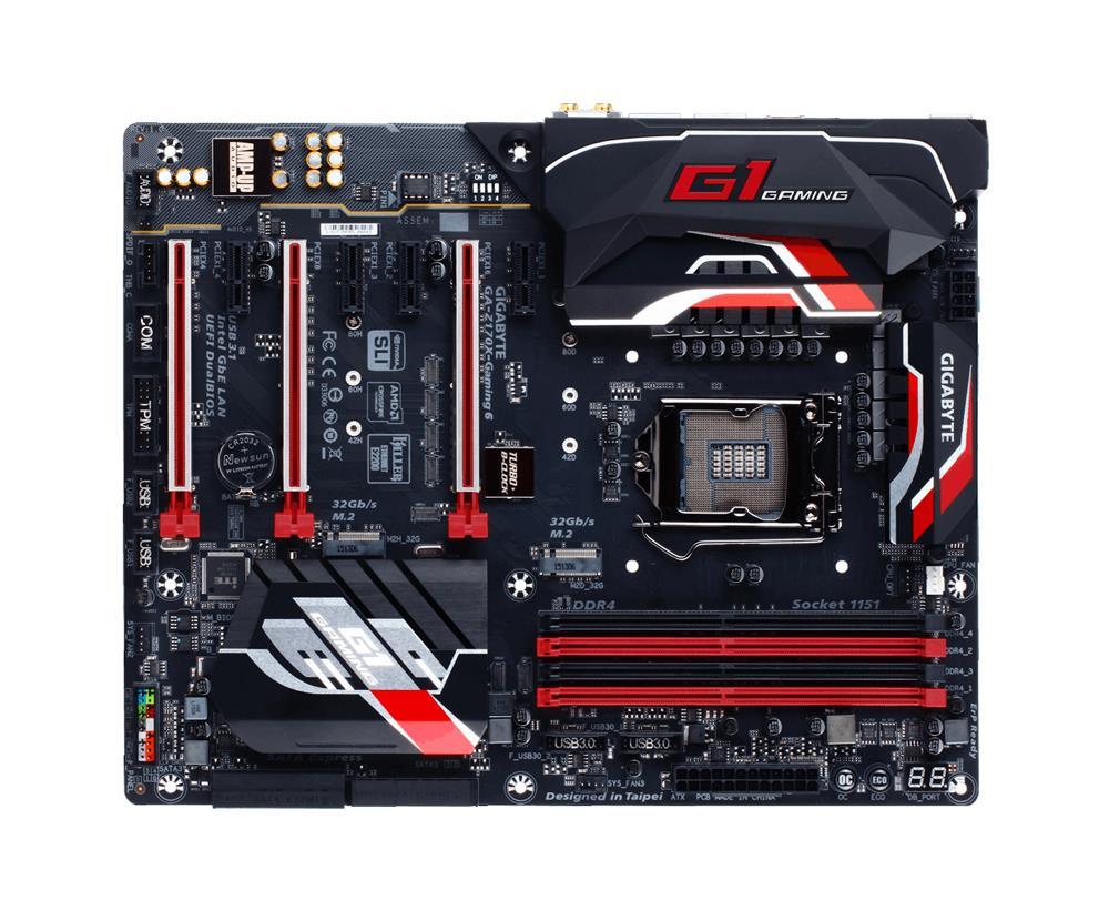 GA-Z170X-Gaming 6 (rev. 1.0) Gigabyte Socket LGA 1151 Intel Z170 Express Chipset 7th/6th Generation Core i7 / i5/ i3 / Pentium / Celeron Processors Support DDR4 4x DIMM 6x SATA 6.0Gb/s ATX Motherboard  (Refurbished)