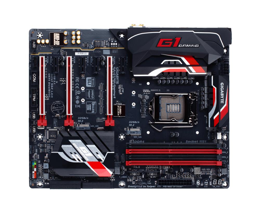 GA-Z170X-Gaming 6 Gigabyte Socket LGA 1151 Intel Z170 Express Chipset 7th/6th Generation Core i7 / i5 / i3 / Pentium / Celeron Processors Support DDR4 4x DIMM 6x SATA 6.0Gb/s ATX Motherboard (Refurbished)