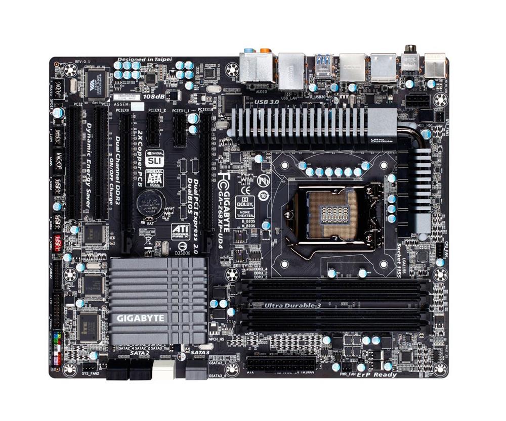 GA-Z68XP-UD4 (rev. 1.0) Gigabyte Socket LGA 1155 Intel Z68 Express Chipset Core i7 / i5 / i3 / Pentium / Celeron Processors Support DDR3 4x DIMM 2x SATA 6.0Gb/s ATX Motherboard (Refurbished)