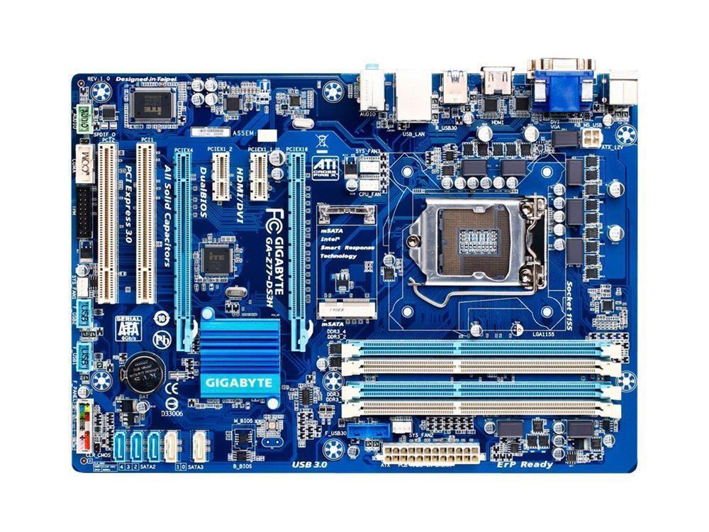 GA-Z77-DS3H (rev. 1.1) Gigabyte Socket LGA 1155 Intel Z77 Express Chipset Core i7 / i5 / i3 / Pentium / Celeron Processors Support DDR3 4x DIMM 2x SATA 6.0Gb/s ATX Motherboard (Refurbished)