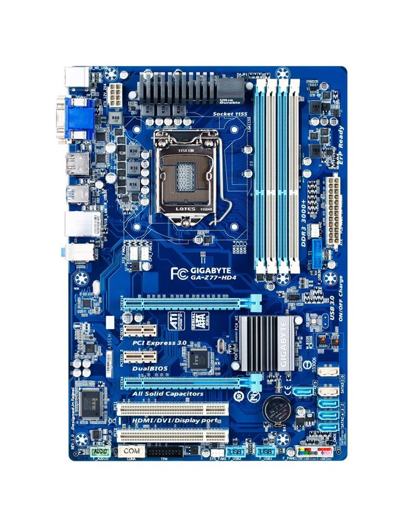 GA-Z77-HD4 Gigabyte Ultra Durable 4 Classic Desktop Motherboard Intel Z77 Express Chipset Socket H2 LGA-1155 (Refurbished)