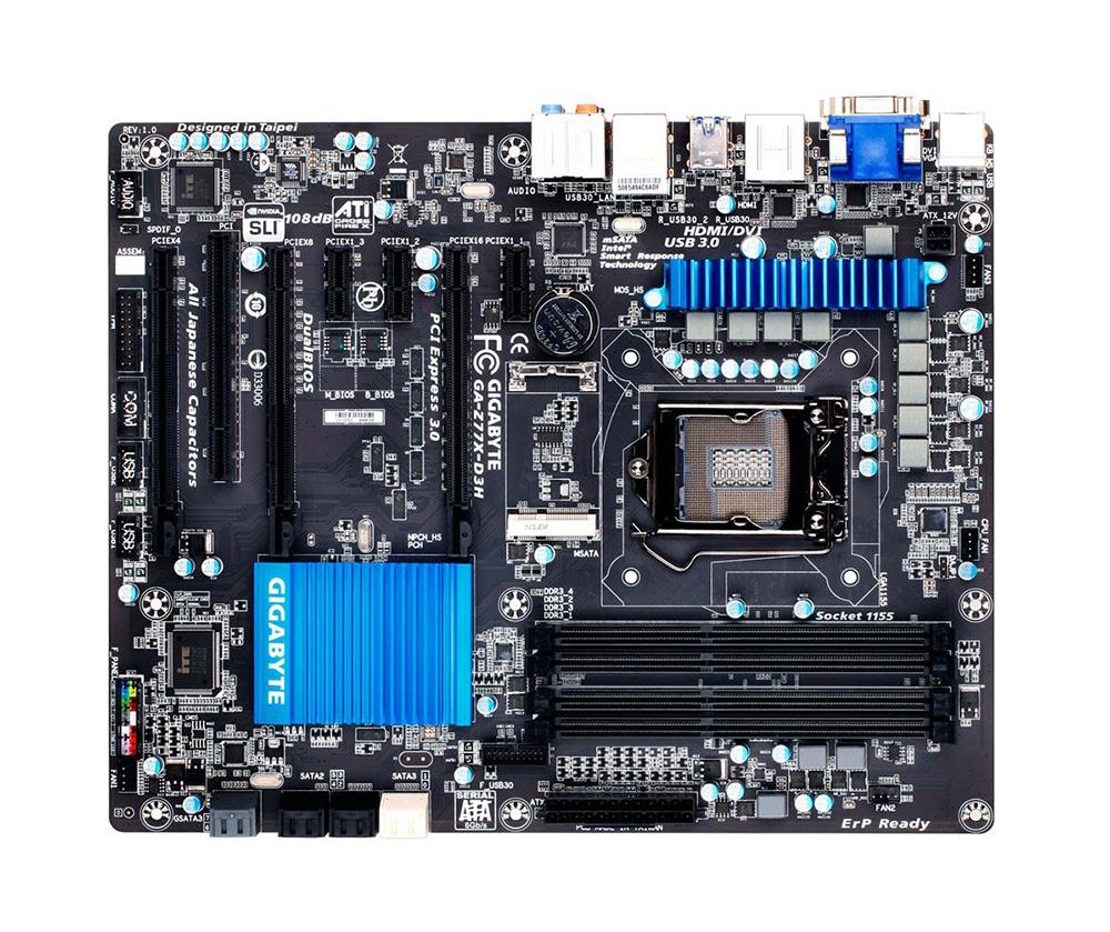 GA-Z77X-D3H(rev.1.2) Gigabyte Socket LGA 1155 Intel Z77 Express Chipset Core i7 / i5 / i3 / Pentium / Celeron Processors Support DDR3 4x DIMM 2x SATA 6.0Gb/s ATX Motherboard (Refurbished) GA-Z77X-D3H (rev. 1.2)