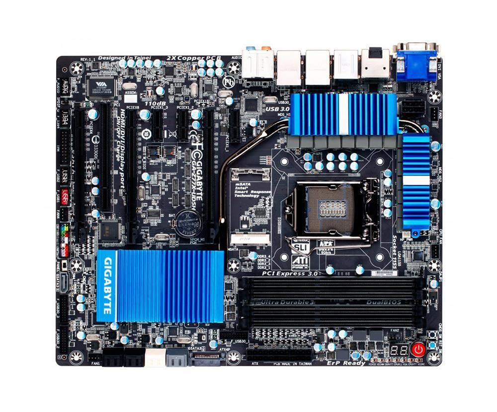 GA-Z77X-UD5H(rev.1.0) Gigabyte Socket LGA 1155 Intel Z77 Express Chipset Core i7 / i5 / i3 / Pentium / Celeron Processors Support DDR3 4x DIMM 2x SATA 6.0Gb/s ATX Motherboard (Refurbished) GA-Z77X-UD5H (rev. 1.0)