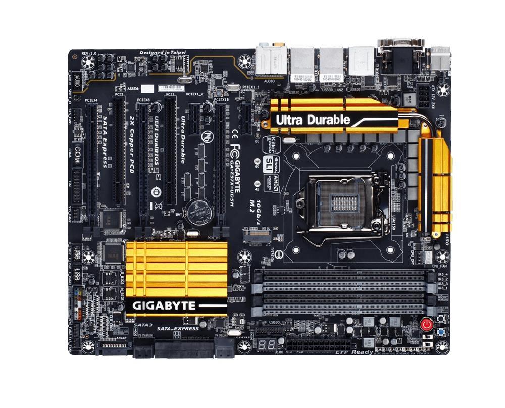 GA-Z97X-UD5H(rev.1.2) Gigabyte Socket LGA 1150 Intel Z97 Express Chipset Core i7 / i5 / i3 / Pentium / Celeron Processors Support DDR3 4x DIMM 6x SATA 6.0Gb/s ATX Motherboard (Refurbished) GA-Z97X-UD5H (rev. 1.2)