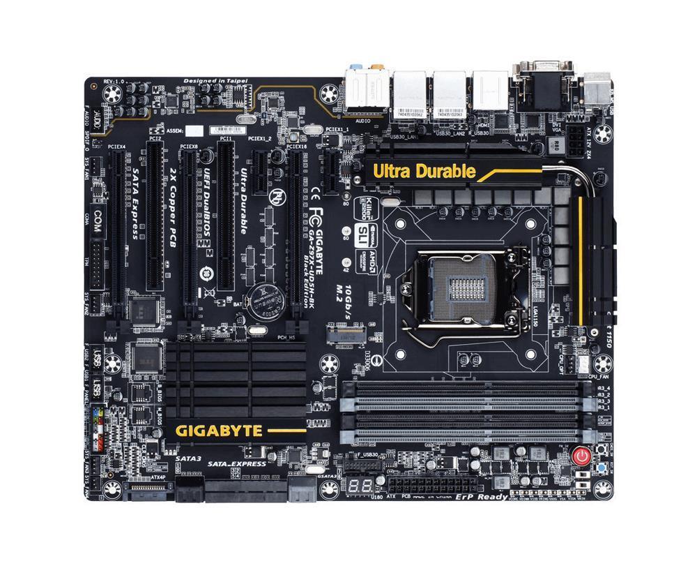 GA-Z97X-UD5H-BK(rev.1.1) Gigabyte Socket LGA 1150 Intel Z97 Express Chipset Core i7 / i5 / i3 / Pentium / Celeron Processors Support DDR3 4x DIMM 6x SATA 6.0Gb/s ATX Motherboard (Refurbished) GA-Z97X-UD5H-BK (rev. 1.1)