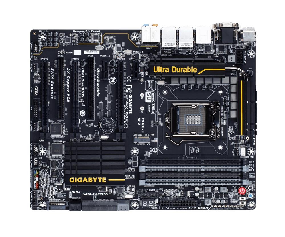 GA-Z97X-UD5H-BK Gigabyte Socket LGA 1150 Intel Z97 Express Chipset Core i7 / i5 / i3 / Pentium / Celeron Processors Support DDR3 4x DIMM 6x SATA 6.0Gb/s ATX Motherboard (Refurbished)