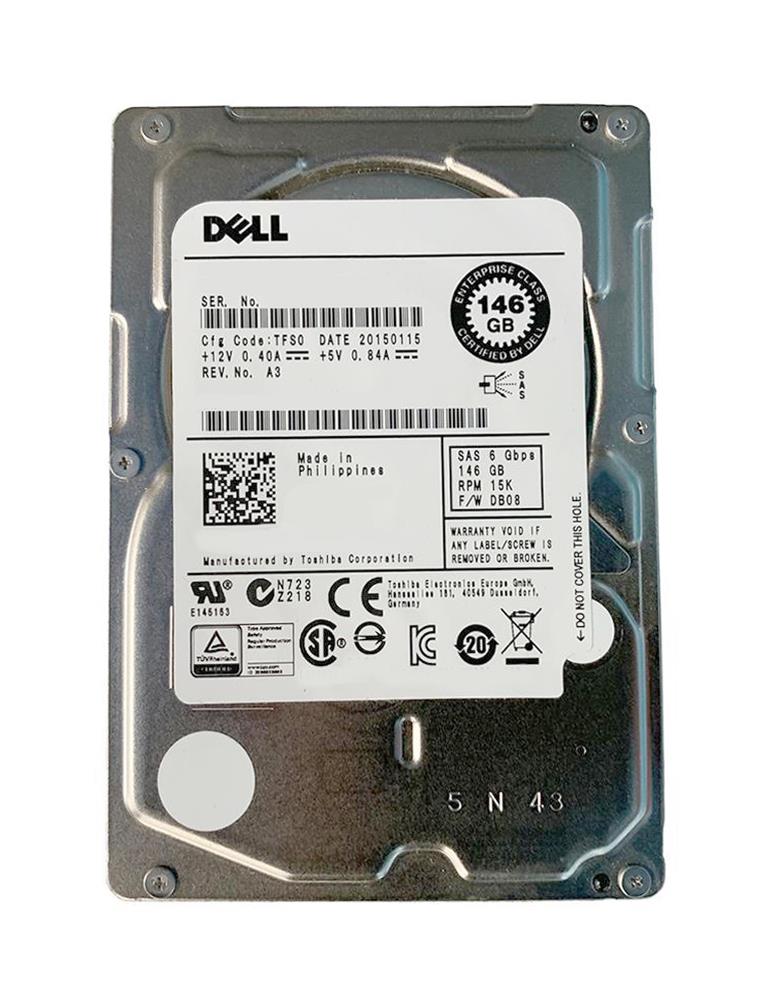 GH6Y4 Dell 146GB 15000RPM SAS 6Gbps 2.5-inch Internal Hard Drive