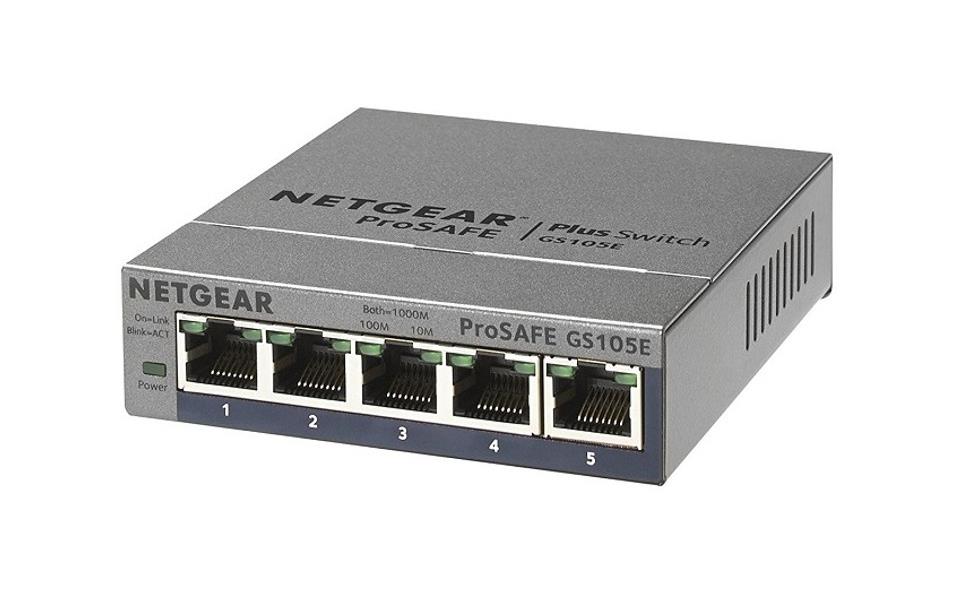 GS105E-100NAS-BNDL NetGear ProSafe 5-Port 10/100/1000Mbps RJ45 Gigabit Ethernet Desktop Switch (Refurbished)