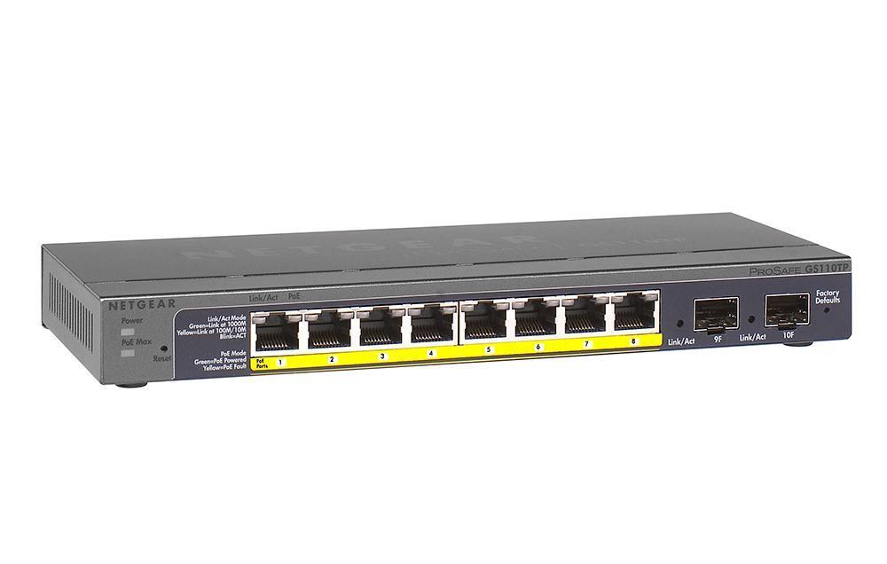 GS110TP-200EUS NetGear Prosafe Gs110t 8-Ports Smart Switch (Refurbished)