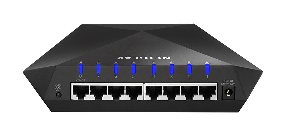GS808E-100UKS NetGear Nighthawk 8-Ports 10/100/1000Base-T RJ-45 Manageable Layer2 Gaming & Streaming Switch (Refurbished)