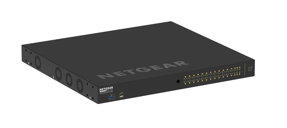 GSM4230UP-100NAS Netgear M4250-26G4F-PoE++ AV Line Managed Switch - 24 Ports - Manageable - 3 Layer Supported - Modular - 4 SFP Slots - 48.80 W Power Consumption - 1440 W PoE Budget - Optical Fiber, Twisted Pair -  (Refurbished)