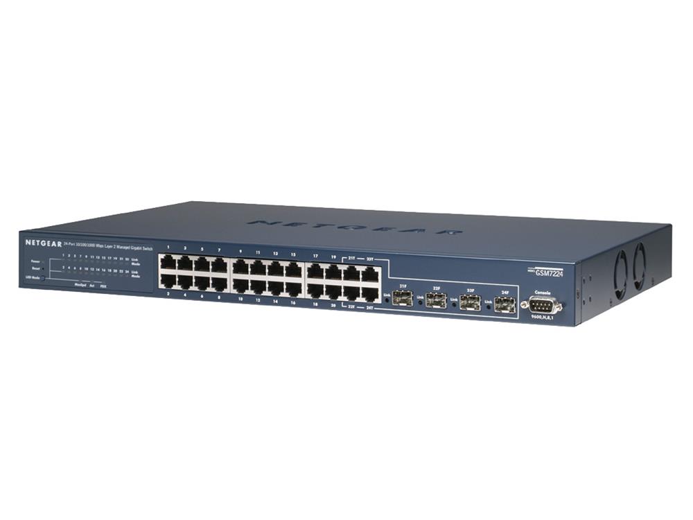 GSM7224 NetGear ProSafe 24-Ports 10/100/1000Mbps Layer 2 Managed Gigabit Ethernet Switch (Refurbished)