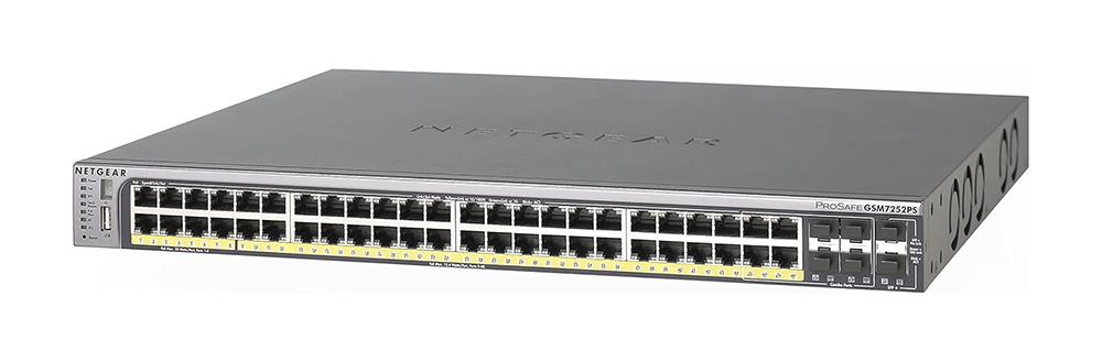 GSM7252PS-100NAS NetGear ProSafe 48-Ports Layer 2 Managed Stackable Gigabit PoE Switch (Refurbished)