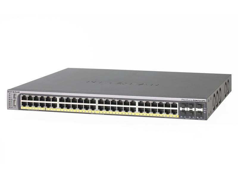 GSM7252PS NetGear ProSafe 48-Ports Layer 2 Managed Stackable Gigabit PoE Switch (Refurbished)