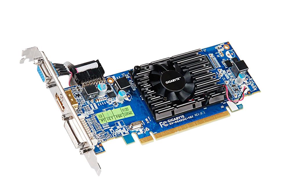 GV-R645OC-1GI Gigabyte AMD Radeon HD 6450 1GB DDR3 64-Bit HDMI / DVI-D / D-Sub PCI Express 2.1 x16 Video Graphics Card