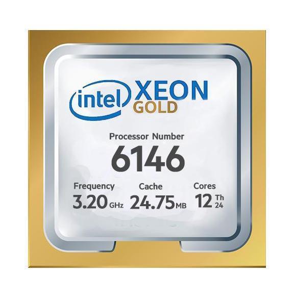 Gold 6146 Intel Xeon Gold 12-Core 3.20GHz 24.75MB L3 Cache Socket LGA 3647 Processor