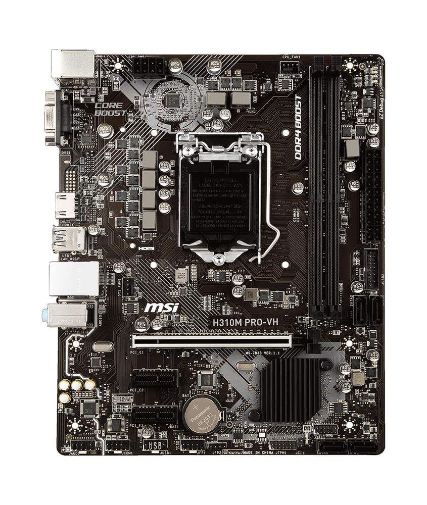 H310MPROVH MSI B450M PRO-VDH Socket AM4 AMD B450 Chipset AMD Ryzen Processors Support DDR4 4x DIMM 4x SATA 6.0Gb/s Micro-ATX Motherboard (Refurbished)