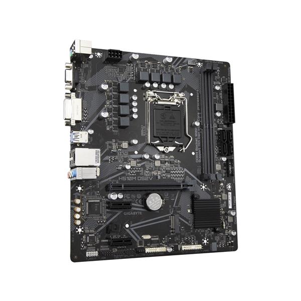 H510M DS2V (rev. 1.2) Gigabyte Socket LGA 1200 Intel H510 Express Chipset 12th Generation Intel Core i9 / i7 / i5 / i3 Processors Support DDR4 2x DIMM 4x SATA 6.0Gb/s Micro-ATX Motherboard (Refurbished)