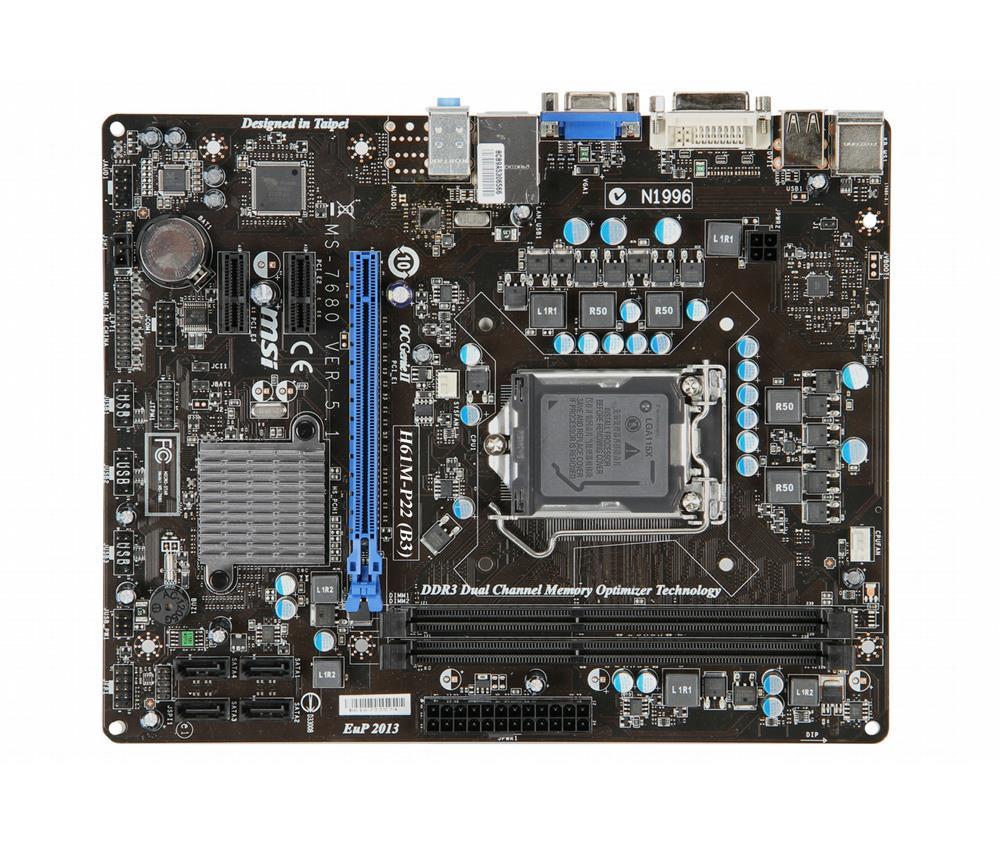 H61M-P22(B3) MSI Socket LGA 1155 Intel H61 Chipset Core i7 / i5 / i3 / Processors Support DDR3 2x DIMM 4x SATA 3.0Gb/s Micro-ATX motherboard (Refurbished)