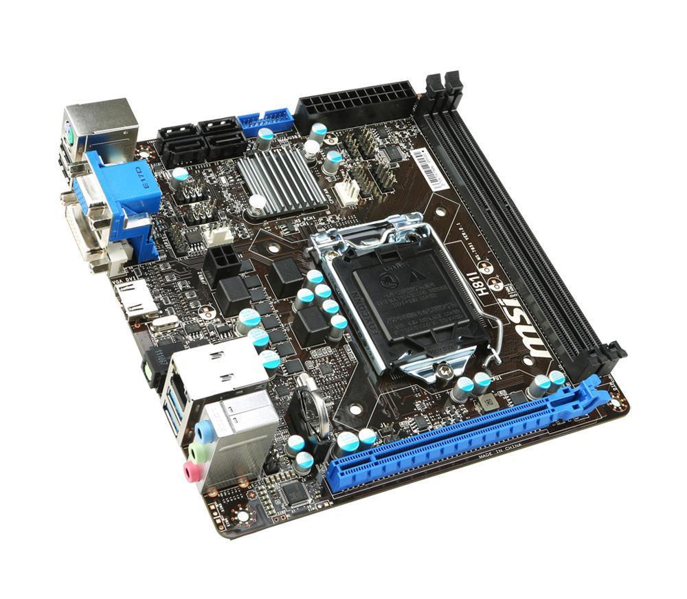 H81I-A1 MSI H81I Socket LGA 1150 Intel H81 Chipset Intel Core i7 / i5 / i3 / Pentium / Celeron Processors Support DDR3 2x DIMM 2x SATA 3.0Gb/s Mini-ITX Motherboard (Refurbished)