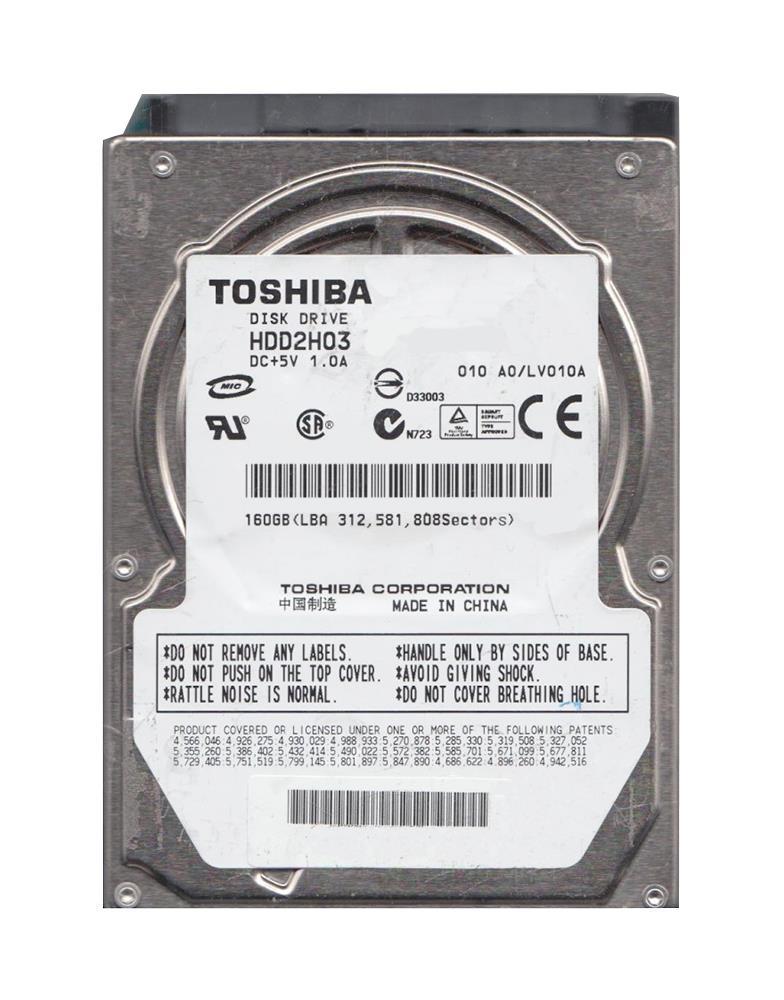 HDD2H03R Toshiba 160GB 5400RPM SATA 3Gbps 8MB Cache 2.5-inch Internal Hard Drive
