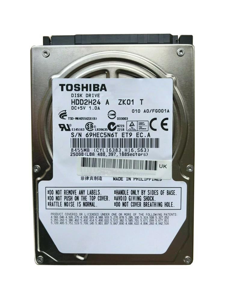 HDD2H24 Toshiba 250GB SATA 3.0 Gbps Hard Drive