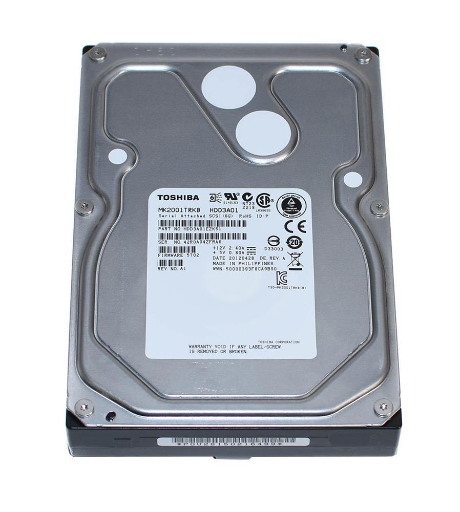 HDD3A01 Toshiba Enterprise 2TB 7200RPM SAS 6Gbps 16MB Cache 3.5-inch Internal Hard Drive