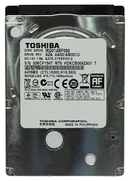 HDKCB06AZA01 T Toshiba Mobile Thin 500GB 5400RPM SATA 6Gbps 8MB Cache (512e) 2.5-inch Internal Hard Drive