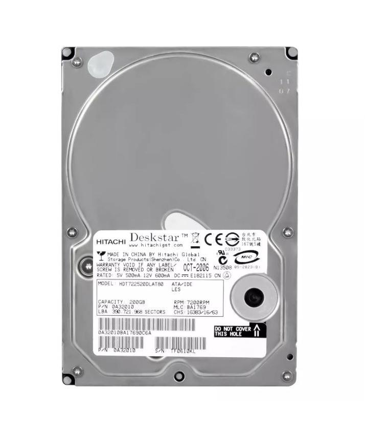 HDT722520DLAT80 Hitachi Deskstar T7K250 200GB 7200RPM ATA-133 8MB Cache 3.5-inch Internal Hard Drive