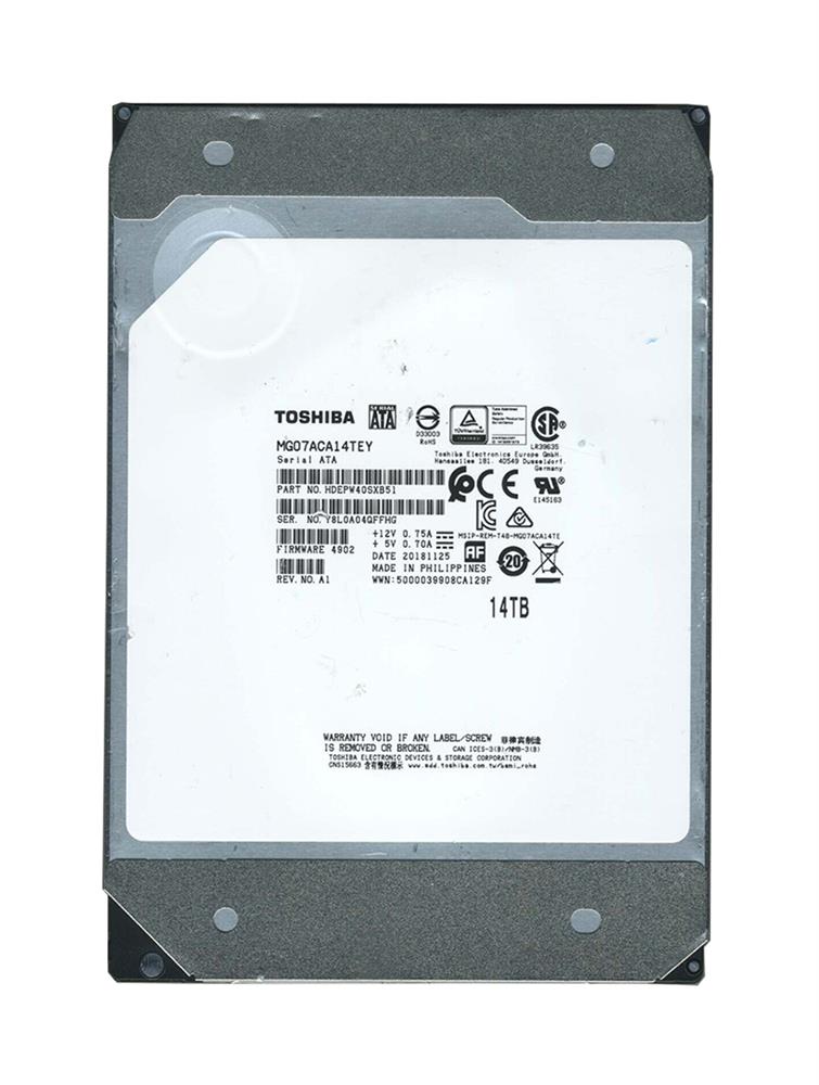 HDWG21EUZSVA Toshiba N300 14TB 7200RPM SATA 6Gbps 256MB Cache (512e) 3.5-inch Internal Hard Drive