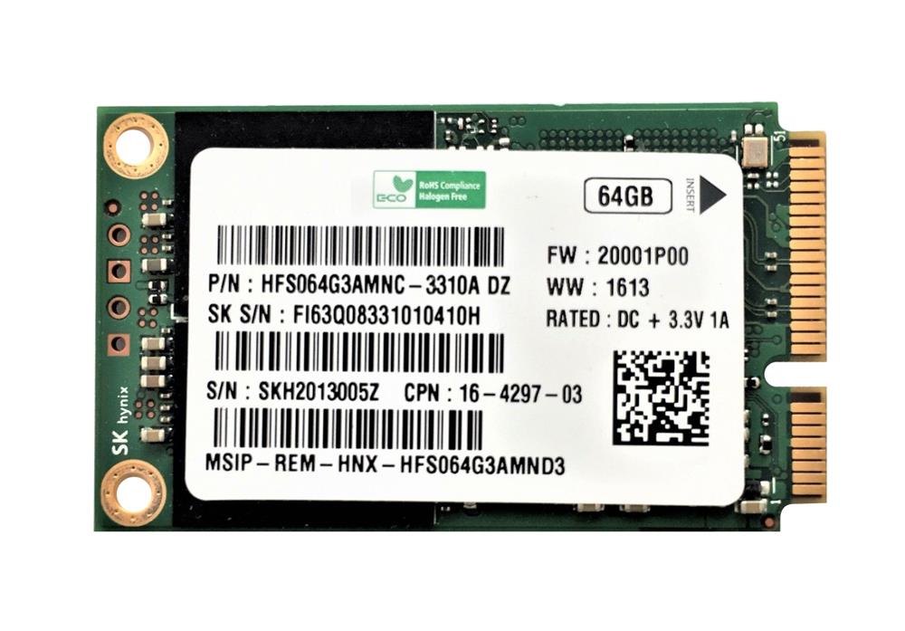 HFS064G3AMNC-3310A Hynix 64GB MLC SATA 6Gbps mSATA Internal Solid State Drive (SSD)