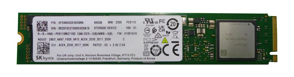 HFS960GDE0X098N Hynix PE8110 Series 960GB TLC PCI Express 3.0 x4 NVMe M.2 22110 Internal Solid State Drive (SSD)