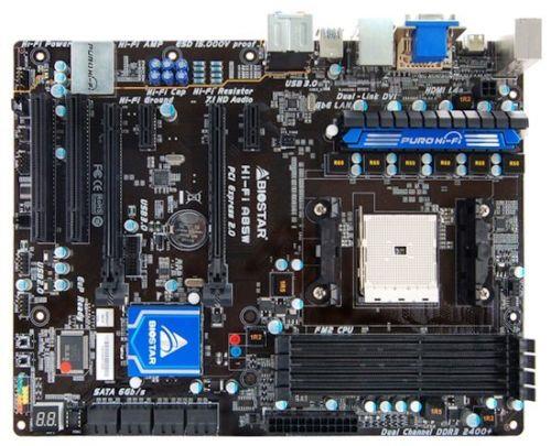 HIFIA85W Biostar Socket FM2 AMD A85X Chipset AMD A10/ A8/ A6/ A4/ E2/ Athlon II X4 Processors Support DDR3 4x DIMM 8x SATA3 6.0Gb/s ATX Motherboard (Refurbished)