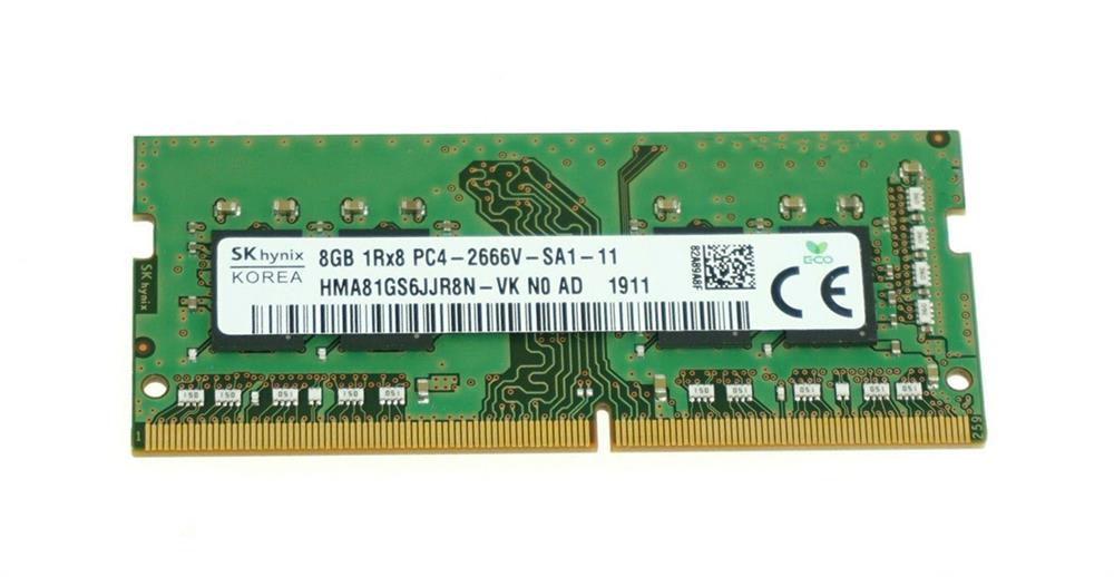 HMA81GS6JJR8N-VKN0-AD Hynix 8GB PC4-21300 DDR4-2666MHz non-ECC Unbuffered CL19 260-Pin SoDimm 1.2V Single Rank Memory Module