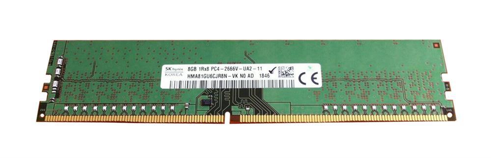 HMA81GU6CJR8N-VKN0-AD Hynix 8GB PC4-21300 DDR4-2666MHz non-ECC Unbuffered CL19 288-Pin DIMM 1.2V Single Rank Memory Module