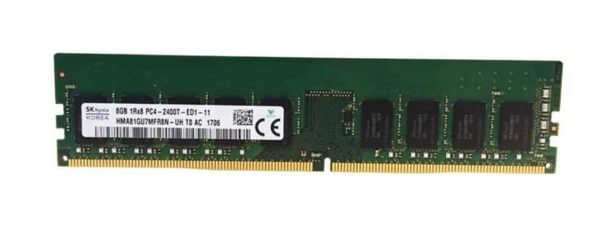 HMA81GU7MFR8N-UHT0-AC Hynix 8GB PC4-19200 DDR4-2400MHz ECC Unbuffered CL17 288-Pin DIMM 1.2V Single Rank Memory Module