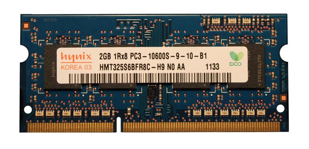 HMT125S6TFR8C-H9 Hynix 2GB PC3-10600 DDR3-1333MHz non-ECC Unbuffered CL9 204-Pin SoDimm Dual Rank Memory Module