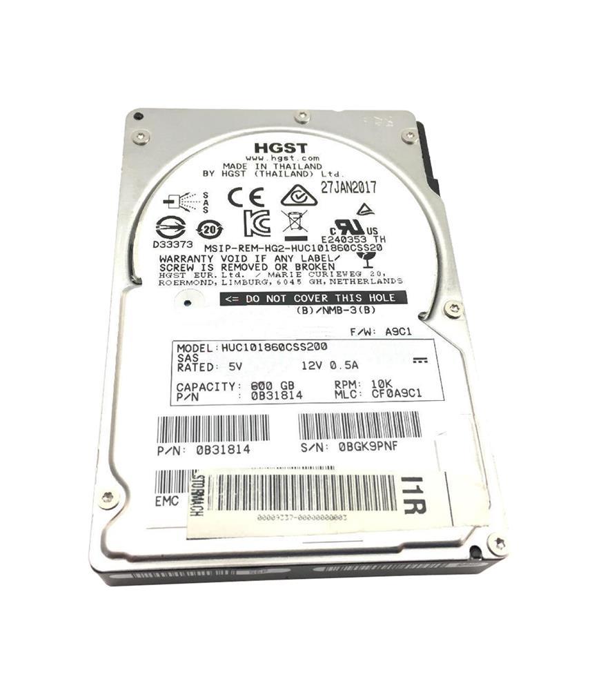 HUC101860CSS200-03-U HGST Hitachi Ultrastar C10K1800 600GB 10000RPM SAS 12Gbps 128MB Cache (ISE / 512n) 2.5-inch Internal Hard Drive